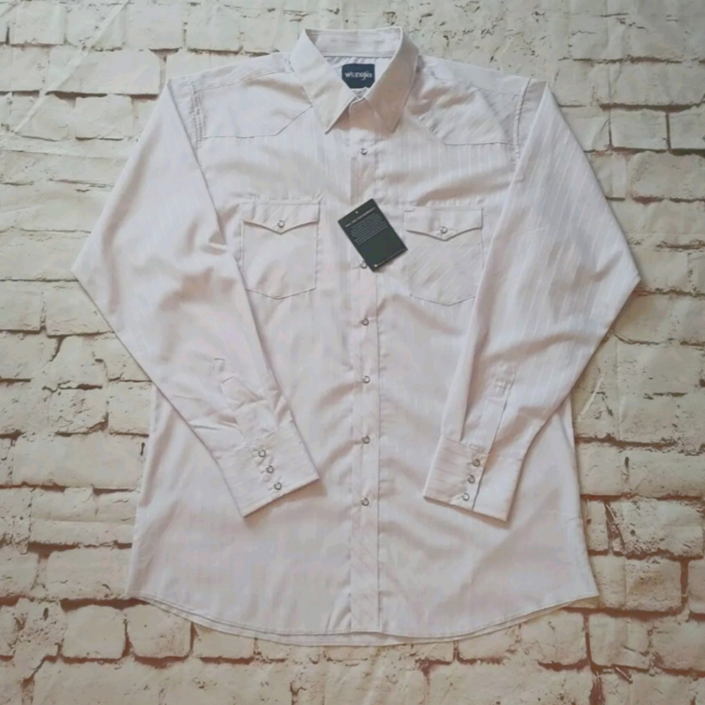 Wrangler White Pearl Snap Western Shirt Men's XLT
